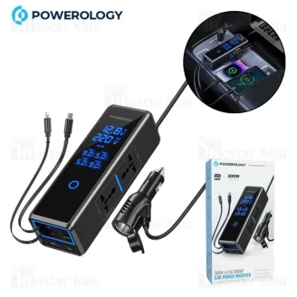 چند راهی برق خودرو پاورولوژی Powerology 300W Car Power Inverter PWCPI300WBK توان 36 وات