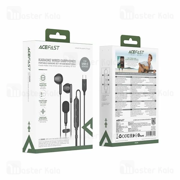 هندزفری سیمی Type C ایس فست ACEFAST L12 دارای میکروفون کارائوکه