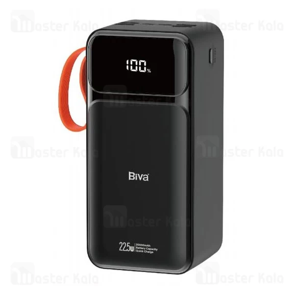 پاوربانک 50000 بیوا Biva BP-052 توان 22.5 وات همراه با کابل متصل دارای ایراد جزئی