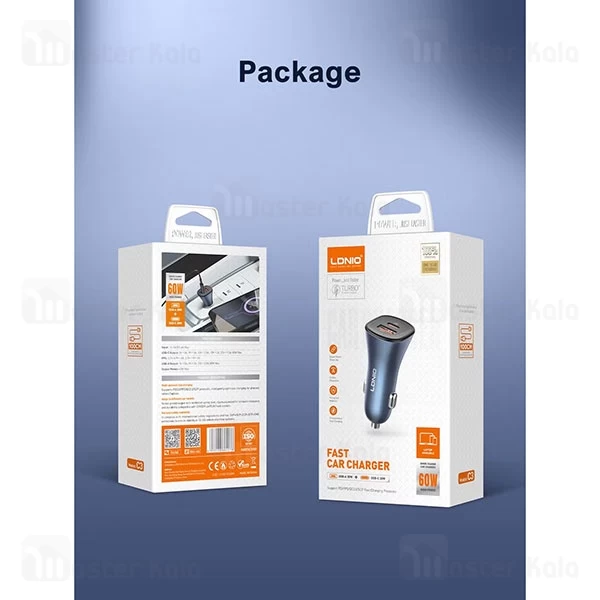 شارژر فندکی الدینیو Ldnio C3 توان 60 وات