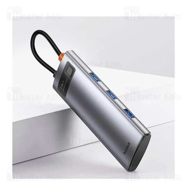 هاب 7 پورت بیسوس Baseus Metal Gleam 7 in 1 Multifunctional Type-C HUB WKWG020113 توان 100 وات