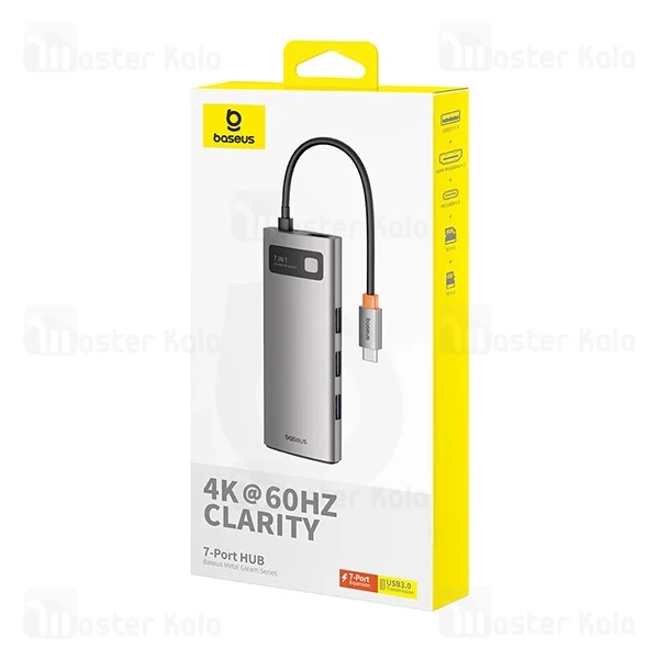 هاب 7 پورت بیسوس Baseus Metal Gleam 7 in 1 Multifunctional Type-C HUB WKWG020113 توان 100 وات