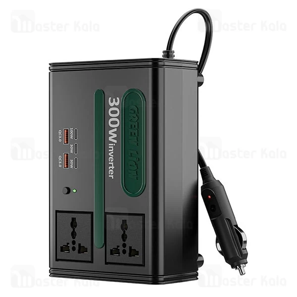 شارژر فندکی و چند راهی برق خودرو گرین لاین Green Lion GC-300 توان 300 وات