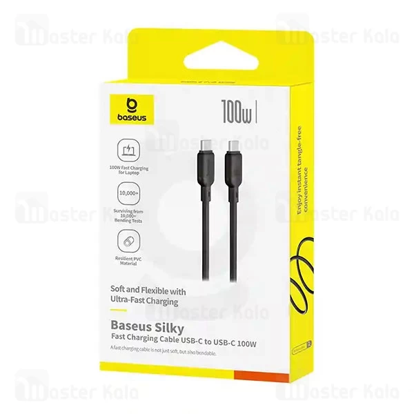 کابل Type-C به Type-C بیسوس Baseus Silky Series p10377704113-01 طول 2 متر توان 100 وات