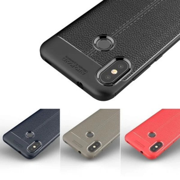 قاب محافظ ژله ای طرح چرم Xiaomi Mi A2 Lite/Redmi 6 Pro مدل Auto Focus