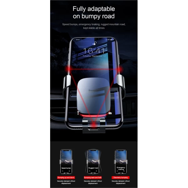 هولدر و پایه نگهدارنده تلسکوپی موبایل بیسوس Baseus F09 Metal Age Gravity