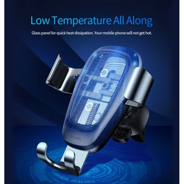 هولدر و شارژر وایرلس بیسوس Baseus Metal Wireless Charger Gravity Car Mount