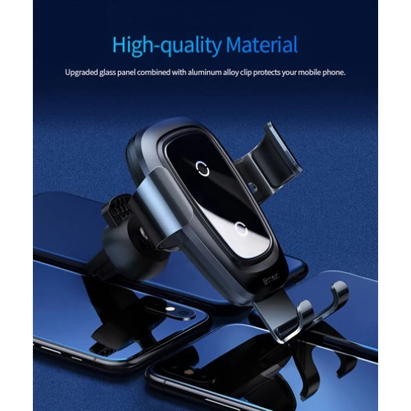 هولدر و شارژر وایرلس بیسوس Baseus Metal Wireless Charger Gravity Car Mount