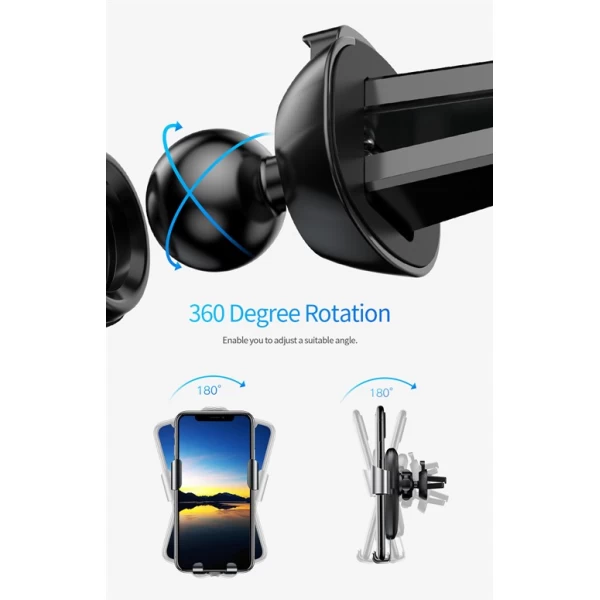 هولدر و شارژر وایرلس بیسوس Baseus Metal Wireless Charger Gravity Car Mount