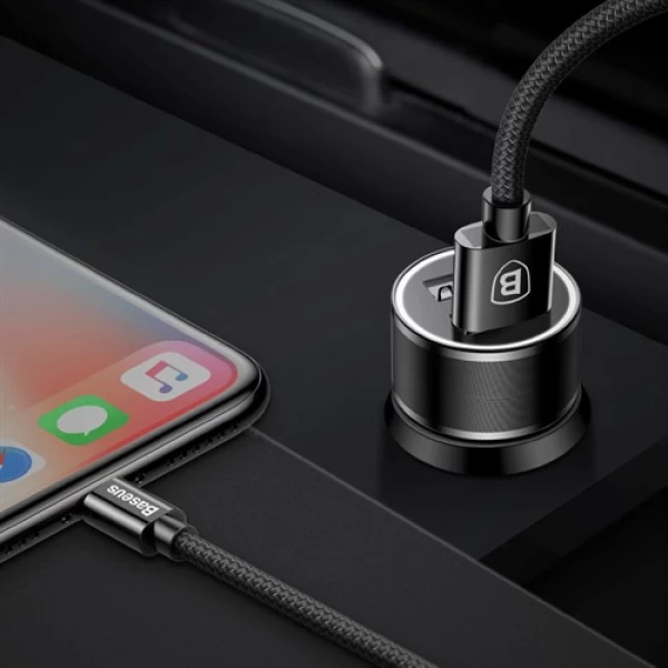 شارژر فندکی 2 پورت بیسوس Baseus Small Screw Dual-USB Car Charger
