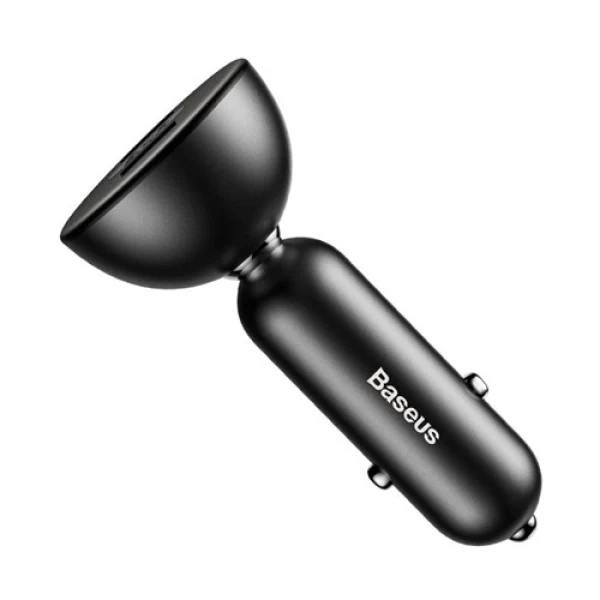 شارژر فندکی 2 پورت فست شارژ 4.8A بیسوس Baseus shake Head Digital Display