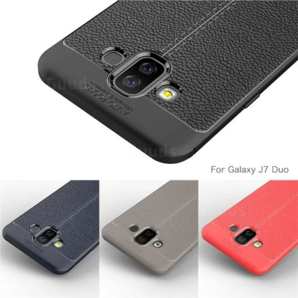 قاب محافظ ژله ای طرح چرم Becation Auto Focus Case Samsung Galaxy J7 DUO