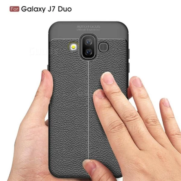 قاب محافظ ژله ای طرح چرم Becation Auto Focus Case Samsung Galaxy J7 DUO