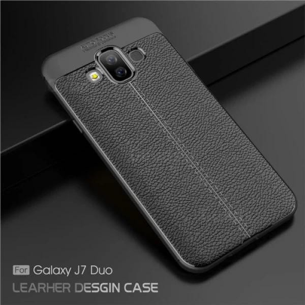 قاب محافظ ژله ای طرح چرم Becation Auto Focus Case Samsung Galaxy J7 DUO