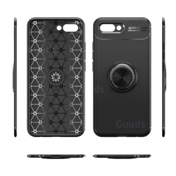 قاب محافظ ژله ای طرح چرم انگشتی Becation Auto Focus Magnetic Ring Case Huawei Honor 10