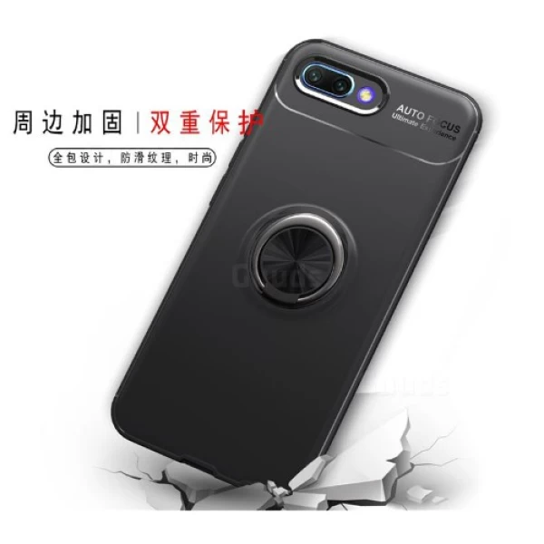 قاب محافظ ژله ای طرح چرم انگشتی Becation Auto Focus Magnetic Ring Case Huawei Honor 10