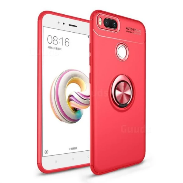 قاب محافظ ژله ای طرح چرم انگشتی Becation Auto Focus Magnetic Ring Case Xiaomi Mi A1 / 5X