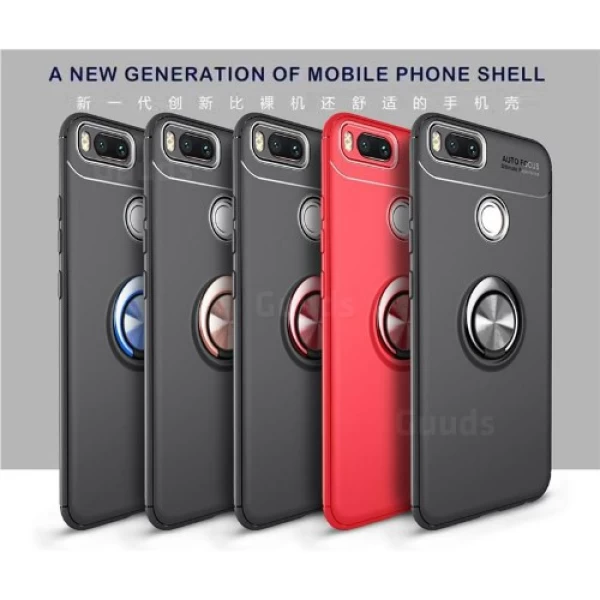 قاب محافظ ژله ای طرح چرم انگشتی Becation Auto Focus Magnetic Ring Case Xiaomi Mi A1 / 5X