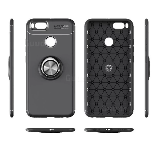 قاب محافظ ژله ای طرح چرم انگشتی Becation Auto Focus Magnetic Ring Case Xiaomi Mi A1 / 5X