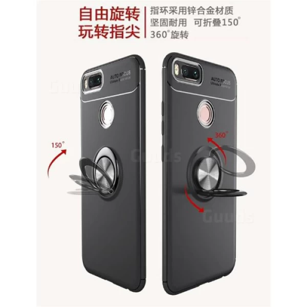 قاب محافظ ژله ای طرح چرم انگشتی Becation Auto Focus Magnetic Ring Case Xiaomi Mi A1 / 5X