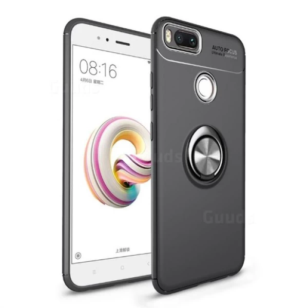 قاب محافظ ژله ای طرح چرم انگشتی Becation Auto Focus Magnetic Ring Case Xiaomi Mi A1 / 5X