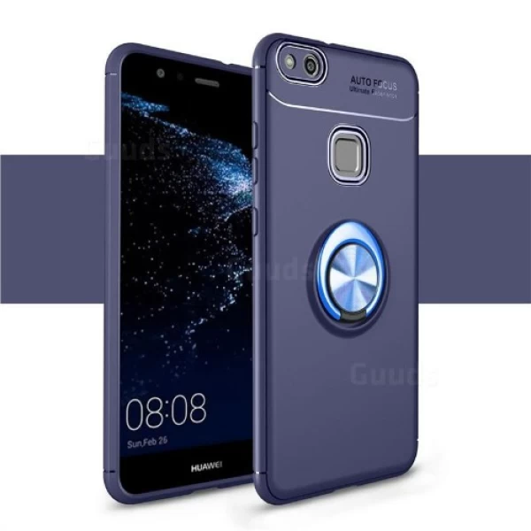 قاب محافظ ژله ای طرح چرم انگشتی Becation Auto Focus Magnetic Ring Case Huawei P10 Lite