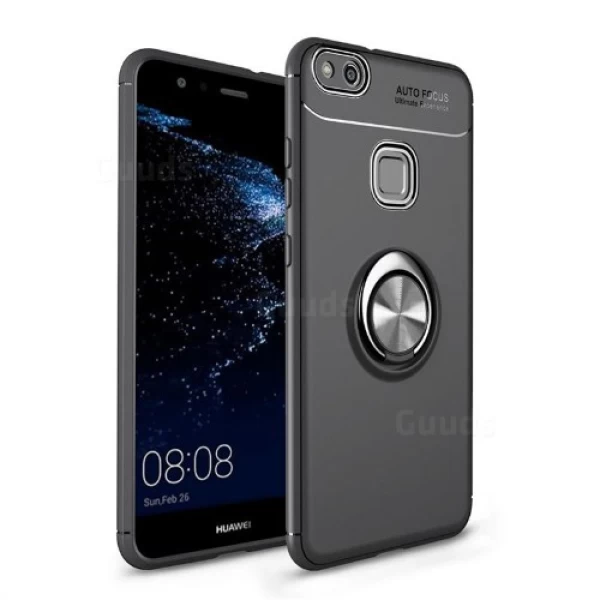 قاب محافظ ژله ای طرح چرم انگشتی Becation Auto Focus Magnetic Ring Case Huawei P10 Lite