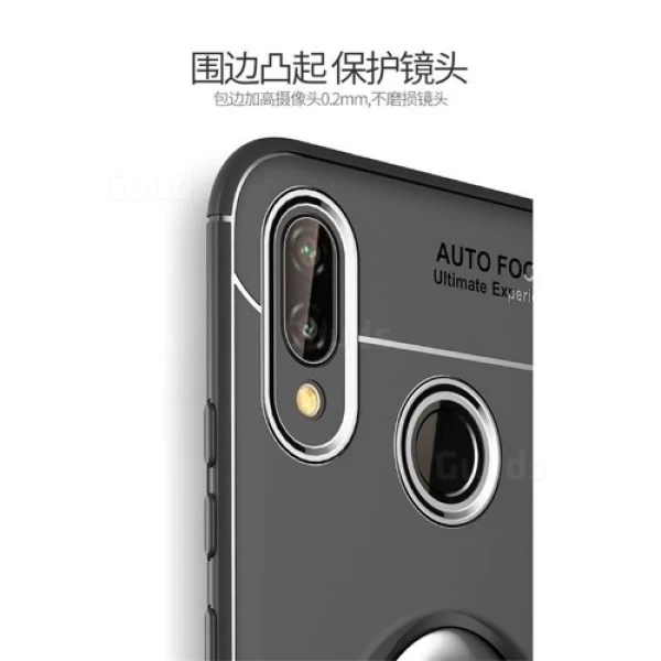 قاب محافظ ژله ای طرح چرم انگشتی Auto Focus Magnetic Ring Case Huawei Nova 3e / P20 Lite