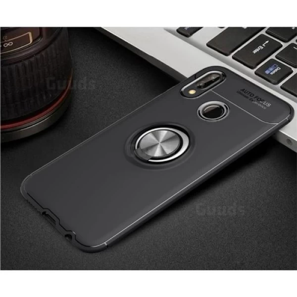 قاب محافظ ژله ای طرح چرم انگشتی Auto Focus Magnetic Ring Case Huawei Nova 3e / P20 Lite