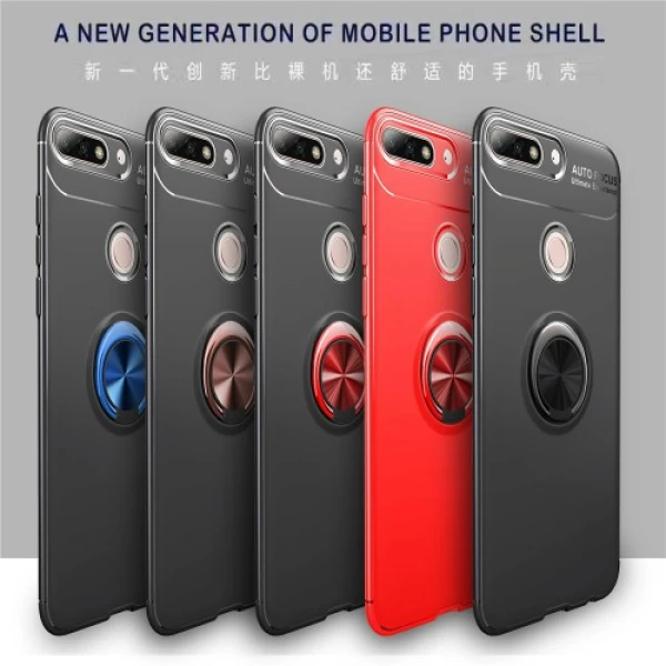 قاب ژله ای طرح چرم انگشتی Auto Focus Magnetic Ring Case Huawei Y7 Prime 2018/Honor 7C