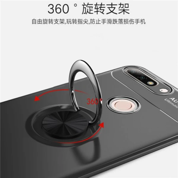 قاب ژله ای طرح چرم انگشتی Auto Focus Magnetic Ring Case Huawei Y7 Prime 2018/Honor 7C