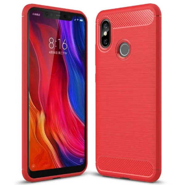 قاب محافظ ژله ای شیائومی Xiaomi Mi 8 / Mi8 Rugged Armor Fiber Carbon