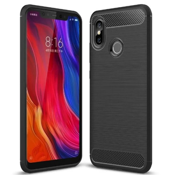 قاب محافظ ژله ای شیائومی Xiaomi Mi 8 / Mi8 Rugged Armor Fiber Carbon