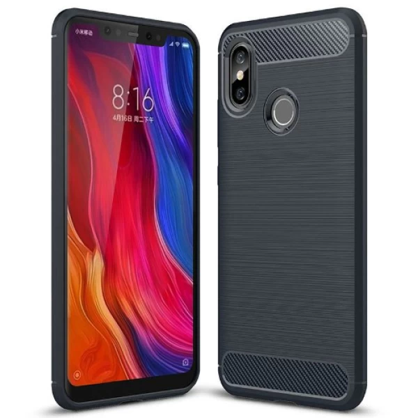 قاب محافظ ژله ای شیائومی Xiaomi Mi 8 / Mi8 Rugged Armor Fiber Carbon