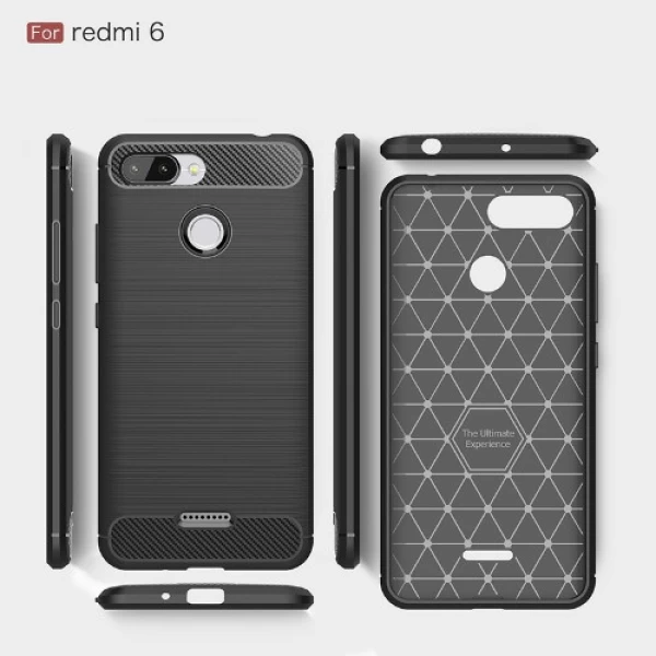 قاب محافظ ژله ای شیائومی Xiaomi Redmi 6 Rugged Armor Fiber Carbon