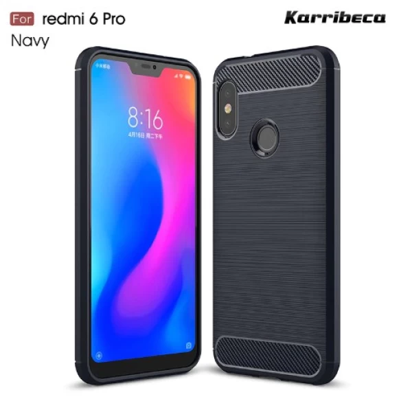 قاب فیبر کربنی شیائومی Xiaomi Mi A2 Lite / Redmi 6 Pro Fiber Carbon Rugged Armor
