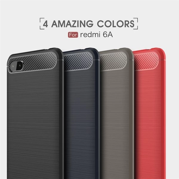 قاب محافظ ژله ای شیائومی Xiaomi Redmi 6A Rugged Armor Fiber Carbon