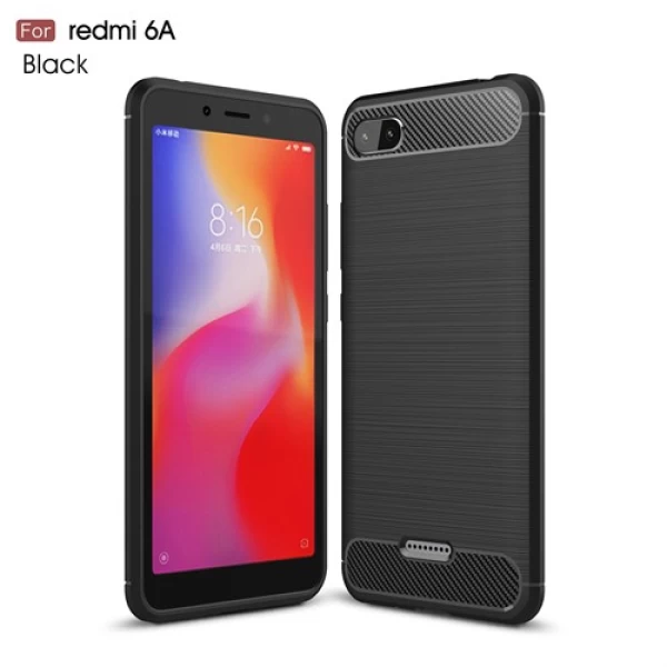 قاب محافظ ژله ای شیائومی Xiaomi Redmi 6A Rugged Armor Fiber Carbon