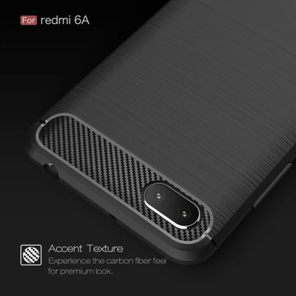 قاب محافظ ژله ای شیائومی Xiaomi Redmi 6A Rugged Armor Fiber Carbon