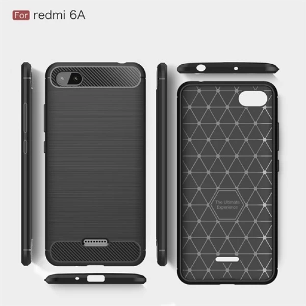 قاب محافظ ژله ای شیائومی Xiaomi Redmi 6A Rugged Armor Fiber Carbon