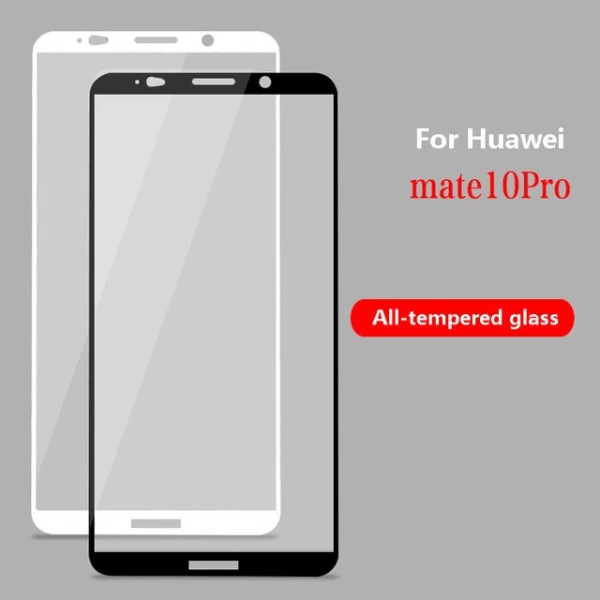محافظ صفحه نمایش شیشه ای تمام صفحه و خمیده تمام چسب مناسب Huawei Mate 10 Pro