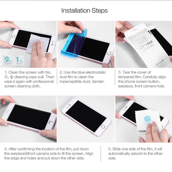 محافظ صفحه نمایش شیشه ای نیلکین 3D CP+ Max Apple iPhone 7 Plus / 8 Plus