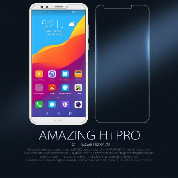 محافظ صفحه نمایش شیشه ای نیلکین H+ Pro Glass Huawei Y7 Prime 2018 / Honor 7C / Y9 2018