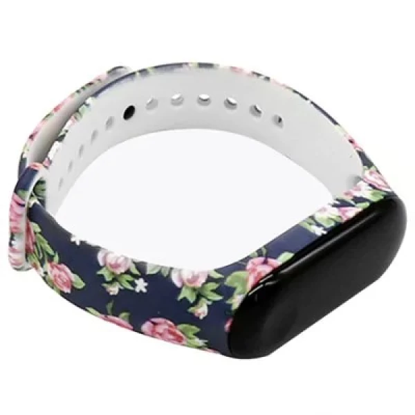 بند سیلیکونی گل دار دستبند هوشمند شیائومی Mi Band 3 Silicone
