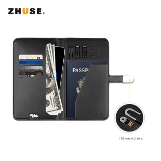 پاوربانک 10000 میلی آمپر و کیف چرمی و فلش مموری Zhuse Glory Series PB-032
