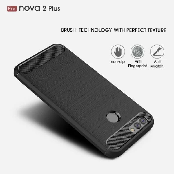 قاب محافظ ژله ای هواوی Huawei Nova 2 Plus Rugged Armor Fiber Carbon