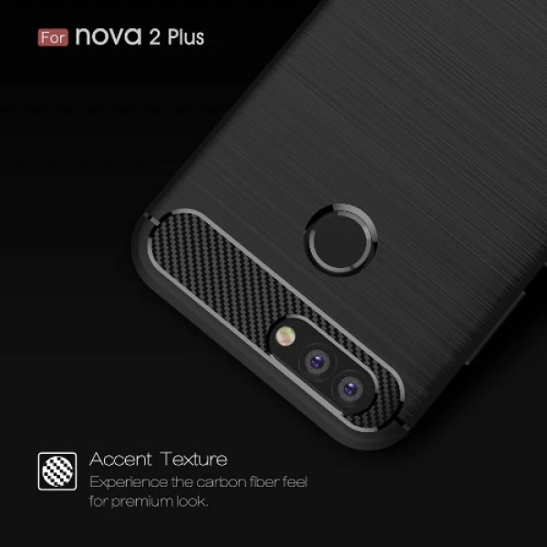 قاب محافظ ژله ای هواوی Huawei Nova 2 Plus Rugged Armor Fiber Carbon