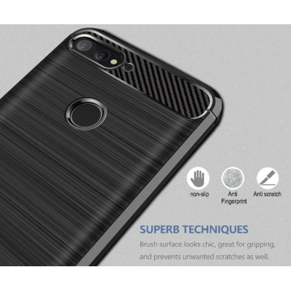 قاب محافظ ژله ای هواوی Huawei Y7 Prime 2018 / Honor 7C Rugged Armor Fiber Carbon
