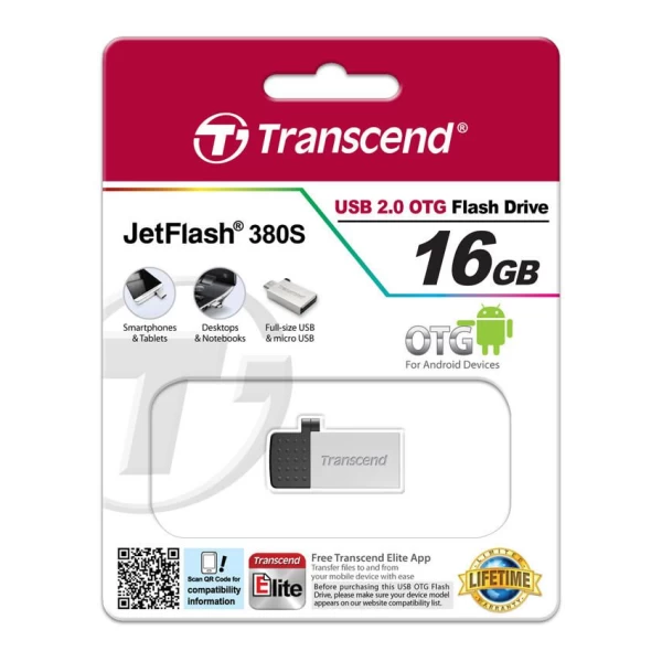 فلش مموری 16 گیگابایت ترنسند مدل JetFlash 380S OTG