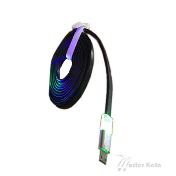 کابل میکرو یو اس بی لایت دار 7 رنگ به طول 3 متر